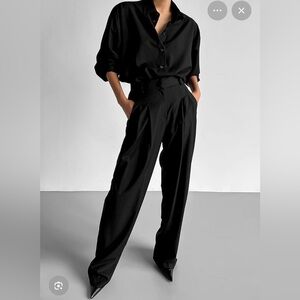 THE FRANKIE SHOP GELSO Classic Tailored Black Trousers